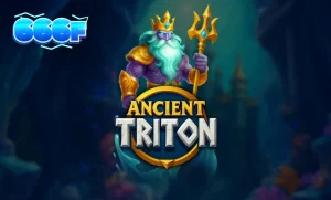 Tampilan visual slot Ancient Triton dengan tema dewa laut dan harta karun bawah air